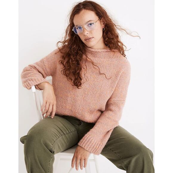 Madewell Varina Mockneck Pink Knit Wool Alpaca Pullover Sweater Size XS - Picture 1 of 8